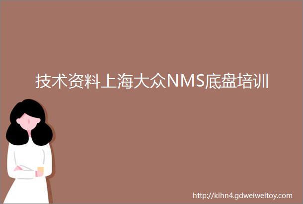 技术资料上海大众NMS底盘培训